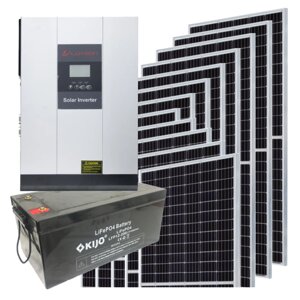 5,5 кВт Сонячна електростанція для будинку Будинок-5,5/4,9 з фотомодулями 4,9 кВт і АКБ 48В-9,6кВт*год, МРРТ