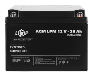 Акумулятор AGM LPM 12V - 26 Ah під болт М5