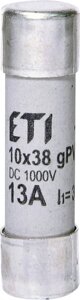 Запобіжник ETI CH 10x38 gPV 13A DC 1000V (30kA) код 002625078 постійний струм