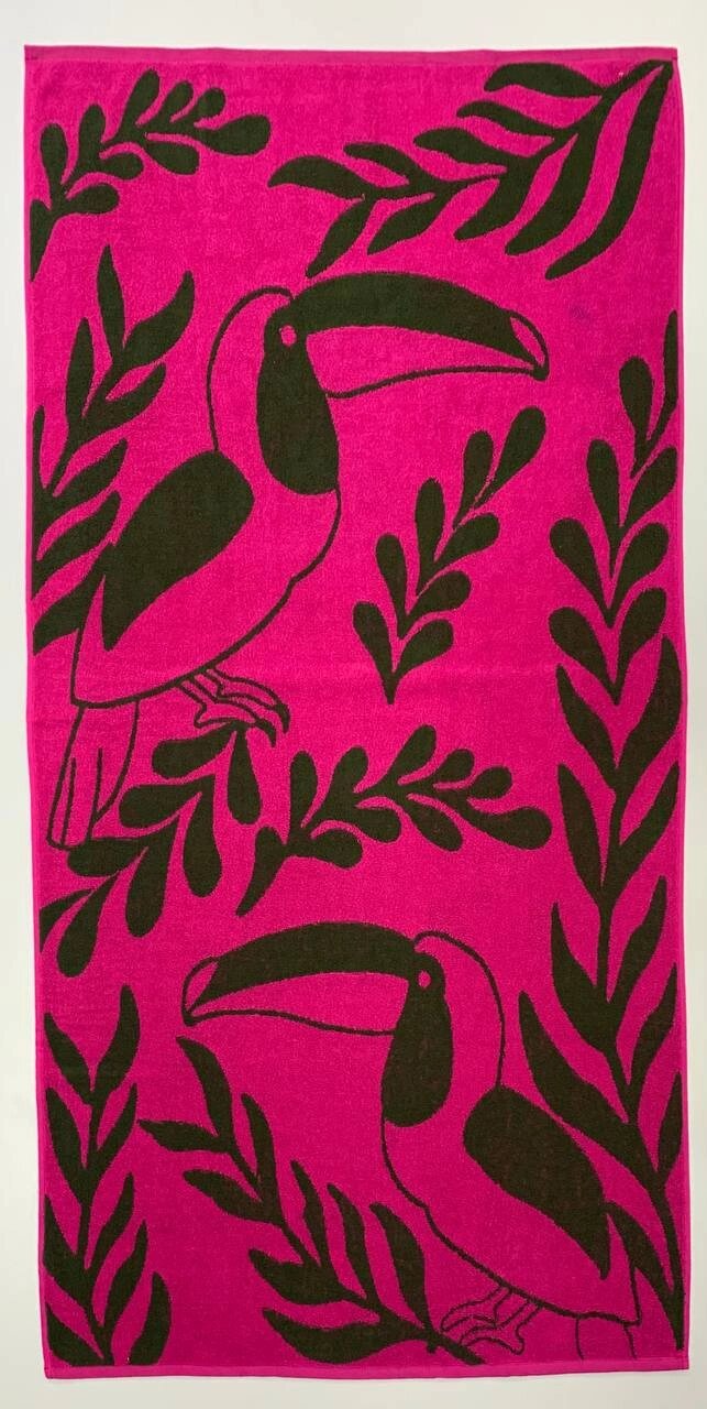 Махровий рушник Тукани рожеві 70х140 см 400 г/м2 від компанії IDEAL TEXTILE: махрові рушники, халати, постільна білизна - фото 1