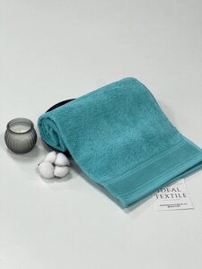 Рушник махровий з бордюром 50х80 см 100% бавовна 360 г/м2 бірюзовий