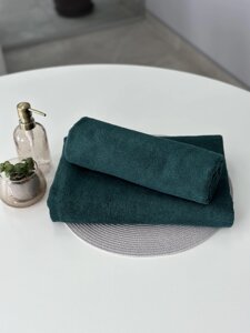 Махровий рушник банний 100% бавовна Узбекистан 450 г/м2 50х90 см зелений