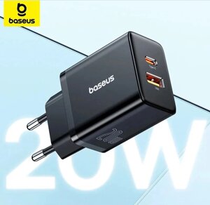 20W Зарядний пристрій Baseus з USB і tupe-C зі швидким заряджанням QC4.0 QC3.0 арт. 05163