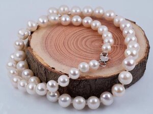 Намисто з натуральних білих перлів (58,0 см)