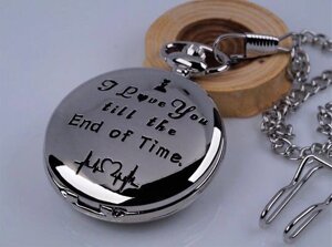 Годинник кишеньковий кварцовий "Я люблю тебе назавжди"колір — срібло) арт. 03397