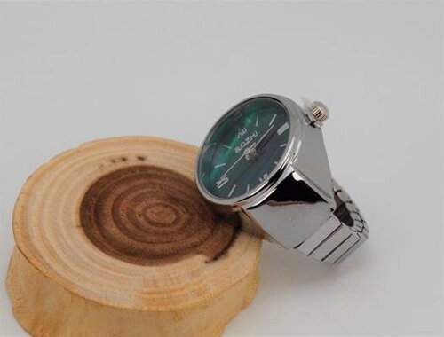 Годинник-кільце на палець кварцовий (з зеленим циферблатом) арт. 03465