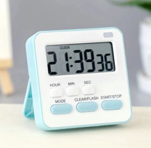 Годинник-таймер електронний із двома будильниками (блакитні) арт. 04031
