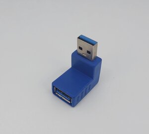 Перехідник кутовий USB А на USB В (тато/мама) синій арт. 03949