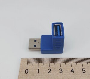 Перехідник кутовий USB А на USB В (тато/мама) синій арт. 04712
