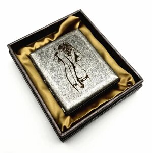 Портсигар під античне срібло "Дівчина"на 20 сиг.) арт. 03883