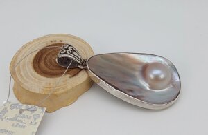 Срібний кулон 925 проби з перламутром (мабе) арт. 03929