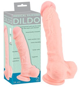 Фалоімітатор You2Toys з мошонкою Medical Silicone Dildo Тілесний 24 см 52669 - CherryLove