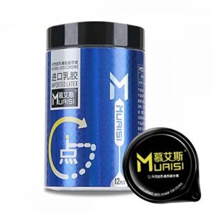 Muaisi Blue з підвищеною кількістю змазки з пухирцями 0.02 мм, 12 шт - CherryLove