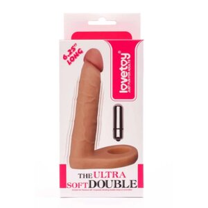 Насадка для подвійного проникнення LoveToy The Ultra Soft Double-Vibrating Тілесна - CherryLove