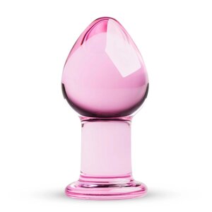 Рожева анальна пробка зі скла Gildo Pink Glass Buttplug No. 27 - CherryLove