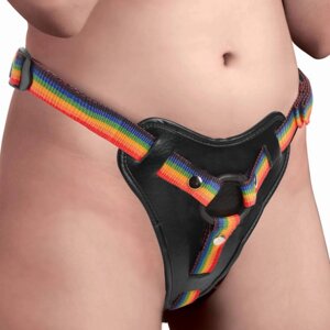 Трусики для страпону райдужні Strap U Take the Rainbow Universal - CherryLove