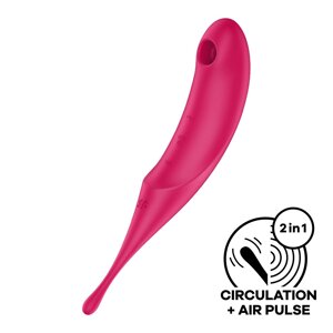 Вібратор для клітора з вакуумною стимуляцією Satisfyer Twirling Pro Red - CherryLove