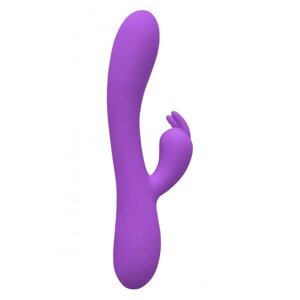 Вібратор-кролик Wooomy Gili-Gili Vibrator with Heat Purple, відросток з вушками, підігрів до 40°С - CherryLove