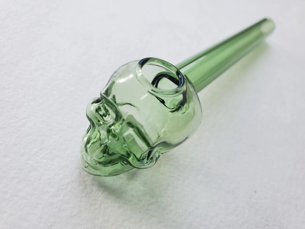 Трубка скляна термостійка Oil pipes " Череп " товста від компанії bongkiev - фото 1