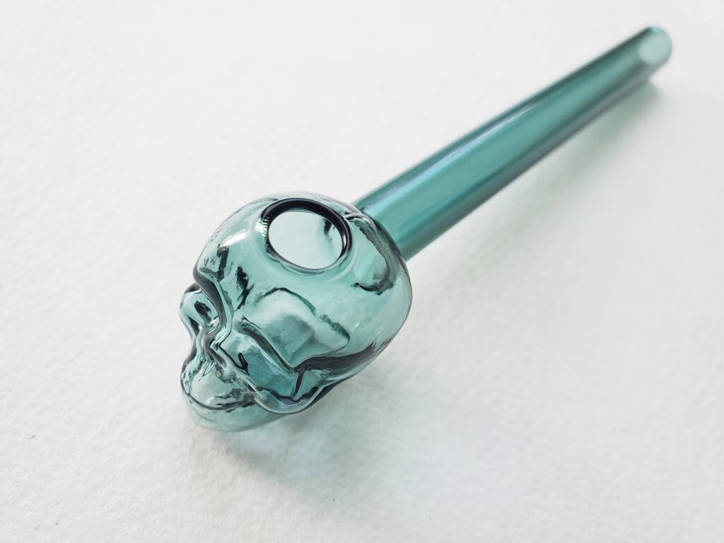 Трубка скляна термостійка Oil pipes " Череп " товста від компанії bongkiev - фото 1