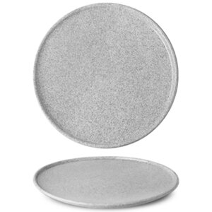 G1X2124 Тарілка кругла 24 см, колір світло-сірий, серія " Granit"глянцеве глазування)