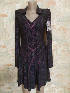 РОЗПРОДАЖ! Сукня трикотажна колір-чорний/фіолетовий принт 46р