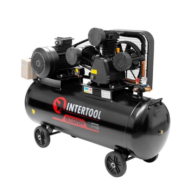 Компресор 200 л, 7,5 кВт, 380 В, 10 атм, 1050 л / хв., 3 циліндра INTERTOOL PT-0040 від компанії STOmag - фото 1