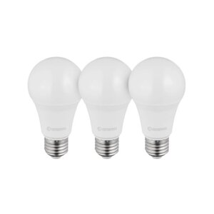 Лампи світлодіодні, набір з 3 шт. LL-0017, LED A60, E27, 15 Вт, 150-300 В, 4000 K, 30000 ч, гарантія 3 роки INTERTOOL