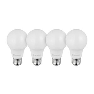 Лампи світлодіодні набір з 4 штук LL-0014, LED A60, E27, 10 Вт, 150-300 В, 4000 K, 30000 ч, гарантія 3 роки INTERTOOL