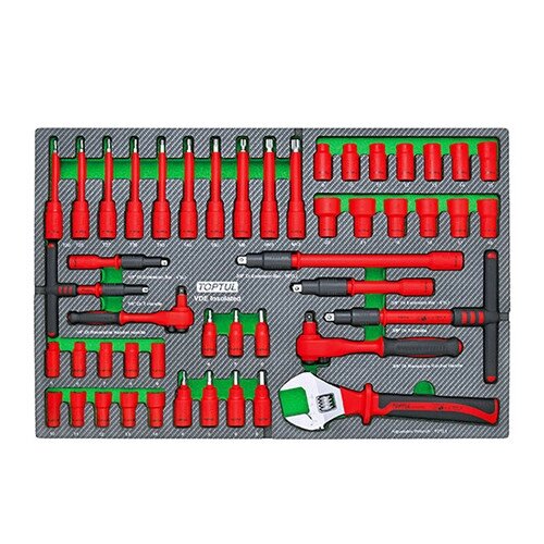 Набір інструменту електроізольованого VDE 48 од. (в ложементі, тип D) TOPTUL GED4863 від компанії STOmag - фото 1