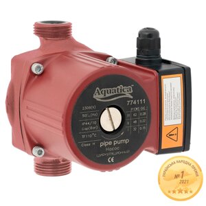 Насос циркуляційний 65Вт Hmax 4м Qmax 63л / хв Ø1 "130мм + гайки Ø1" AQUATICA (774113)