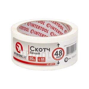 Скотч білий 48мм * 50м * 44мкм INTERTOOL KT-0917