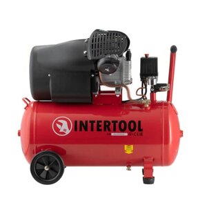 Компресор 50 л, 2.23 кВт, 220 В, 10 атм, 354 л / хв, 2 циліндра INTERTOOL PT-0004