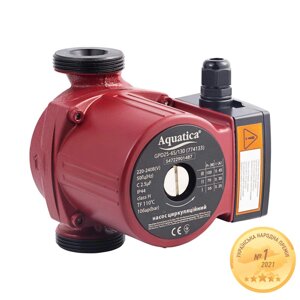 Насос циркуляційний 100Вт Hmax 6м Qmax 75л / хв Ø1 "130мм + гайки Ø1" AQUATICA (774133)