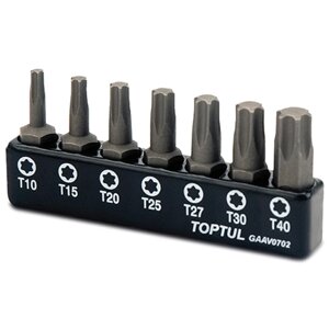 Набор бит TORX TOPTUL 1/4" 7ед. (T10-T40) GAAV0702