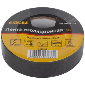 Ізолента ПВХ ( чорна ) 0.13мм19мм20м SIGMA (8413611)