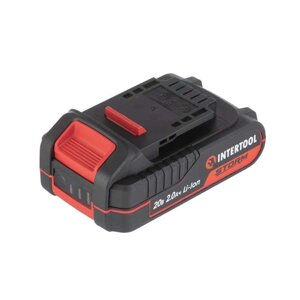 Акумулятор 20 В, Li-ion, 2.0 Ач, індикатор рівня заряду INTERTOOL WT-0340