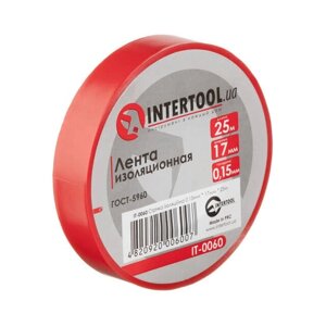 Стрічка ізоляційна, 17 мм * 25 м * 0.15 мм, червона INTERTOOL IT-0060