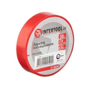 Стрічка ізоляційна, 17 мм * 20 м * 0.15 мм, червона INTERTOOL IT-0050