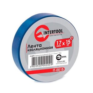 Стрічка ізоляційна, 17 мм * 15 м * 0.15 мм, синя INTERTOOL IT-0015