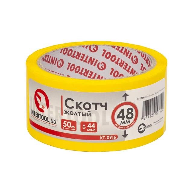 Скотч жовтий 48мм * 50м * 44мкм INTERTOOL KT-0916 від компанії STOmag - фото 1