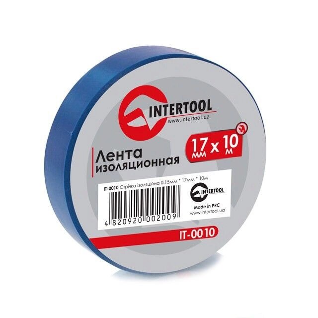 Стрічка ізоляційна, 17 мм * 10 м * 0,15 мм, синя INTERTOOL IT-0010 від компанії STOmag - фото 1