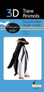 Картонна 3D модель Пінгвін Penguin Fridolin