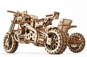 Механічна модель «Мотоцикл Scrambler UGR-10 з коляскою» Ugears