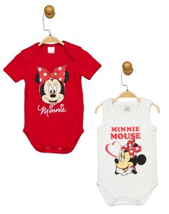 Боди 2 шт Minni Mouse 80-86 см (12-18 мес) Disney MN17359 Бело-красный 8691109875754
