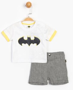 Комплект (футболка, шорты) Batman 80-86 см (12-18 мес) Cimpa BM15585 Бело-серый 8691109786135