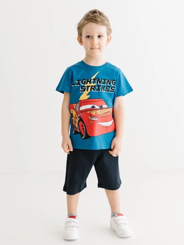 Комплект (футболка, шорти) Cars Pixar 98 см (3 роки) Cimpa CR17590 Чорно-синій 8691109887658