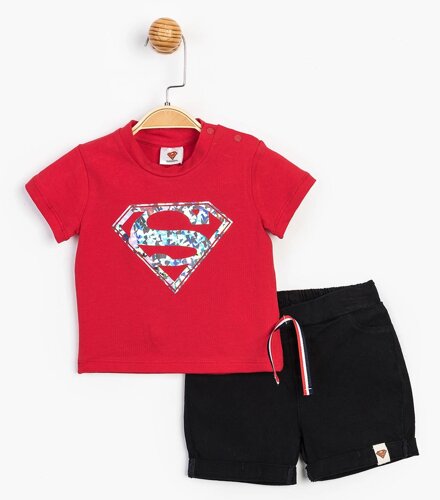 Комплект (футболка, шорти) Superman 68-74 см (6-9 міс) Cimpa SM15557 Чорно-червоний 8691109794550