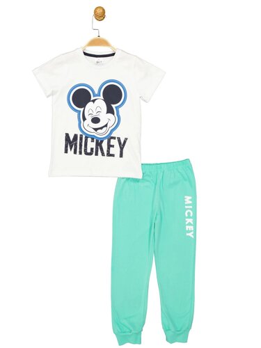 Комплект (футболка, штани) Mickey Mouse 98 см (3 роки) Disney MC18069 Біло-бірюзовий 8691109887702