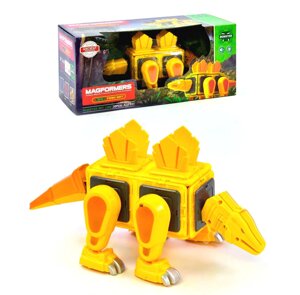 Конструктор магнітний Динозавр Kimi 20 деталей зі світловими та звуковими ефектами жовтий 73932048